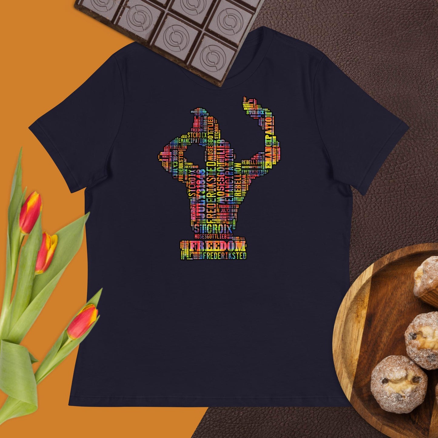 Freedom in Madras Worded Women's Relaxed T-Shirt