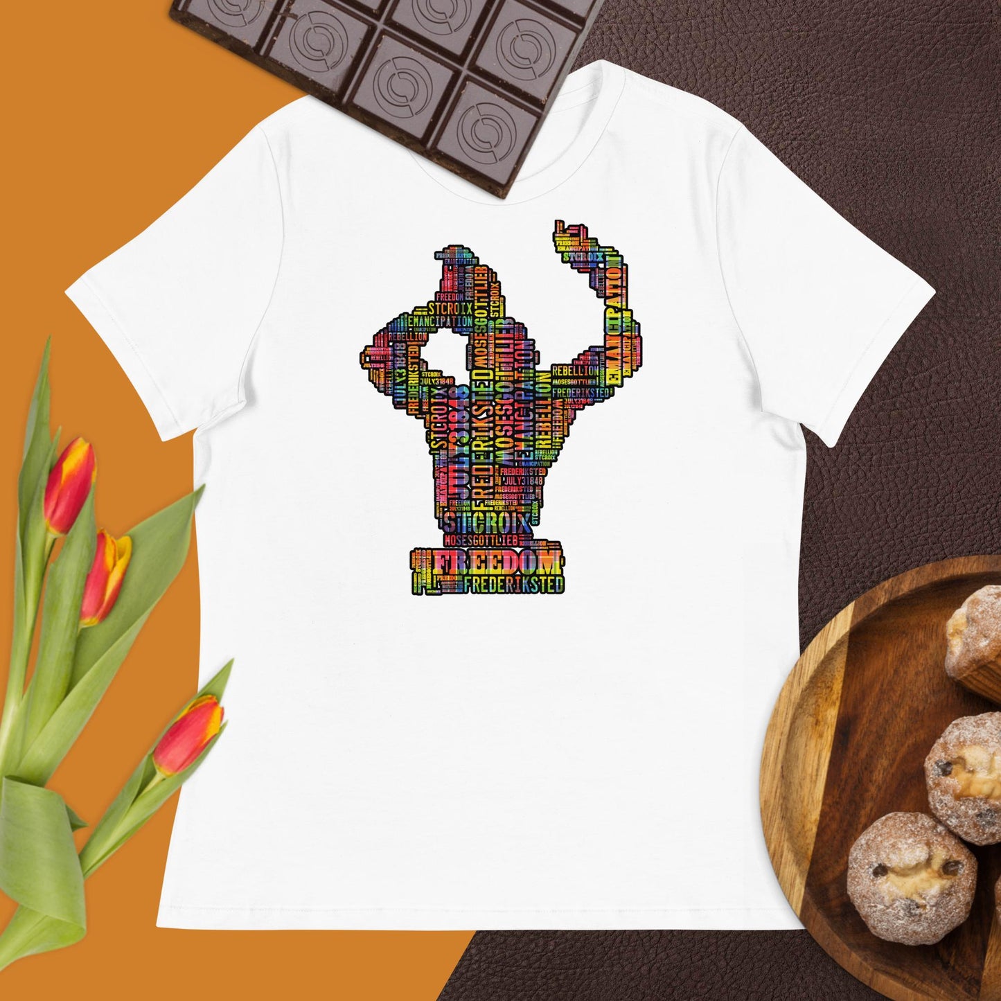 Freedom in Madras Worded Women's Relaxed T-Shirt