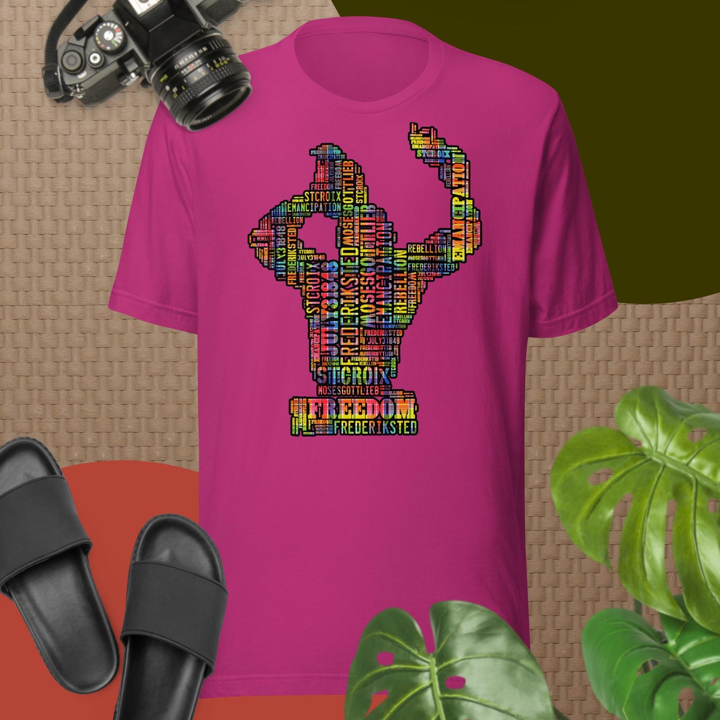 Freedom in Madras Worded Unisex T-shirt