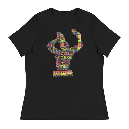 Freedom in Madras Worded Women's Relaxed T-Shirt