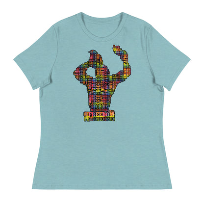 Freedom in Madras Worded Women's Relaxed T-Shirt