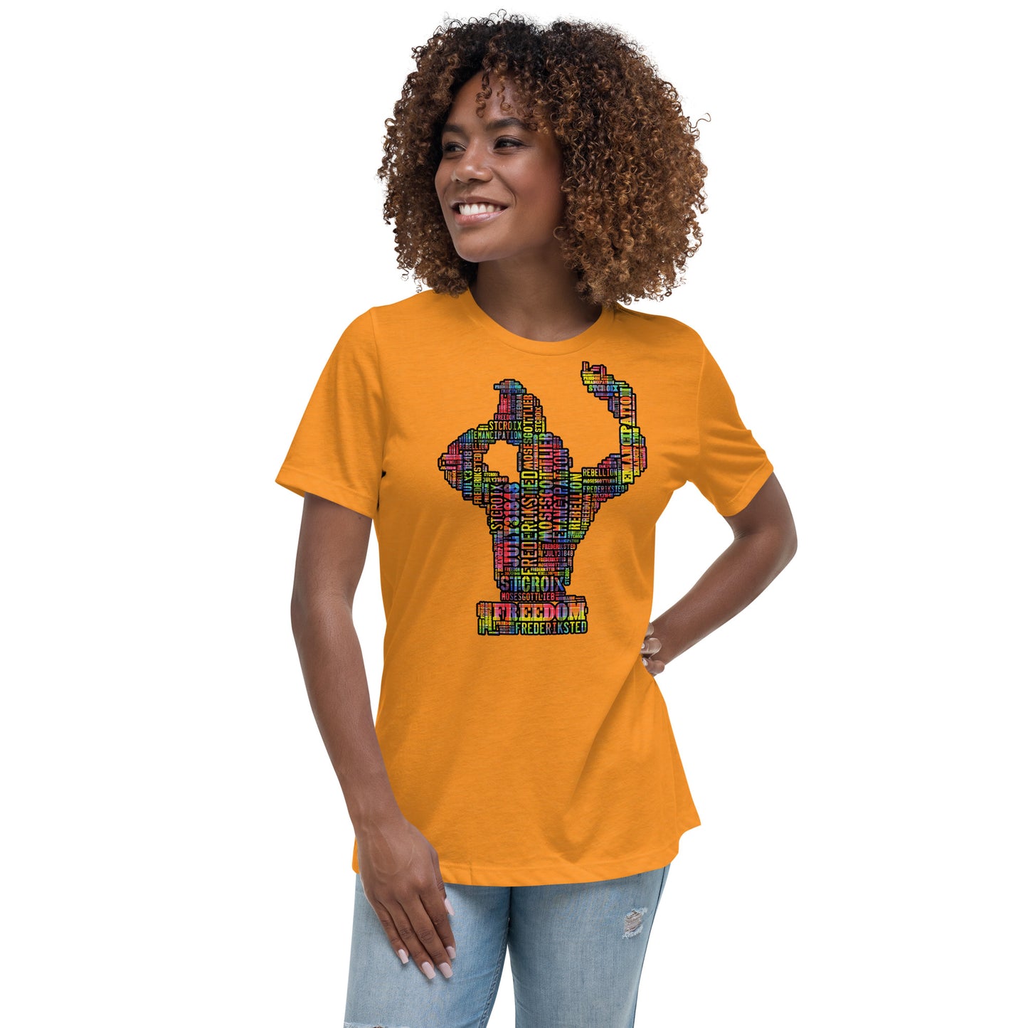 Freedom in Madras Worded Women's Relaxed T-Shirt