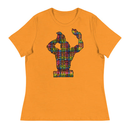 Freedom in Madras Worded Women's Relaxed T-Shirt