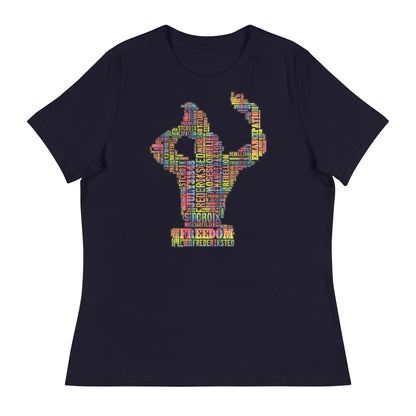 Freedom in Madras Worded Women's Relaxed T-Shirt