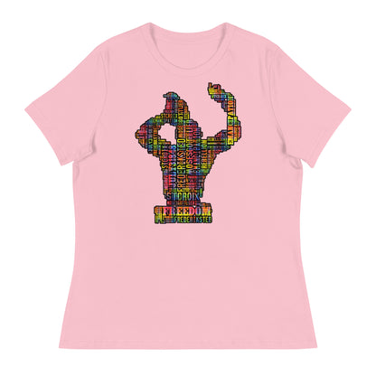 Freedom in Madras Worded Women's Relaxed T-Shirt