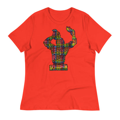 Freedom in Madras Worded Women's Relaxed T-Shirt