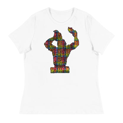 Freedom in Madras Worded Women's Relaxed T-Shirt