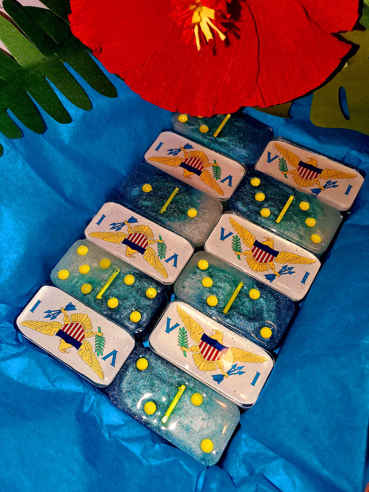 Professional Dominoes (2) - Rep Yo Caribbean Flag