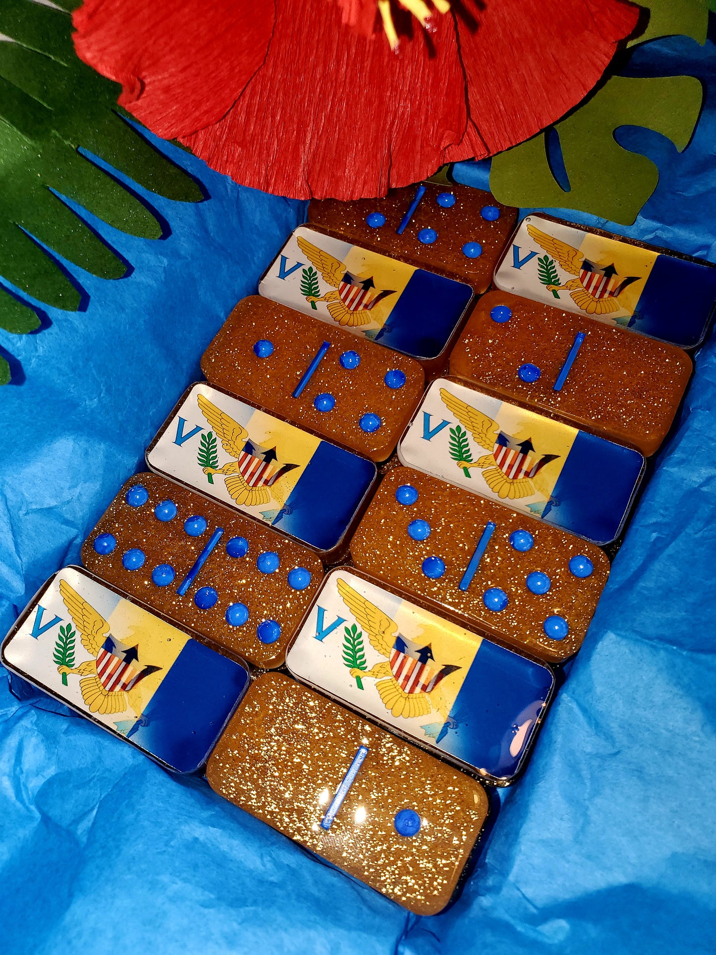 Professional Dominoes (2) - Rep Yo Caribbean Dual Flag