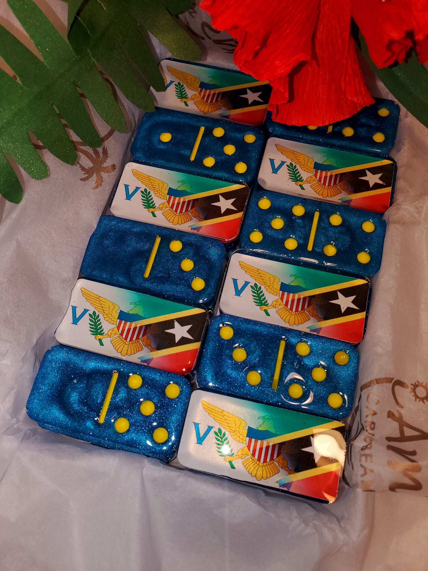 Professional Dominoes (2) - Rep Yo Caribbean Dual Flag
