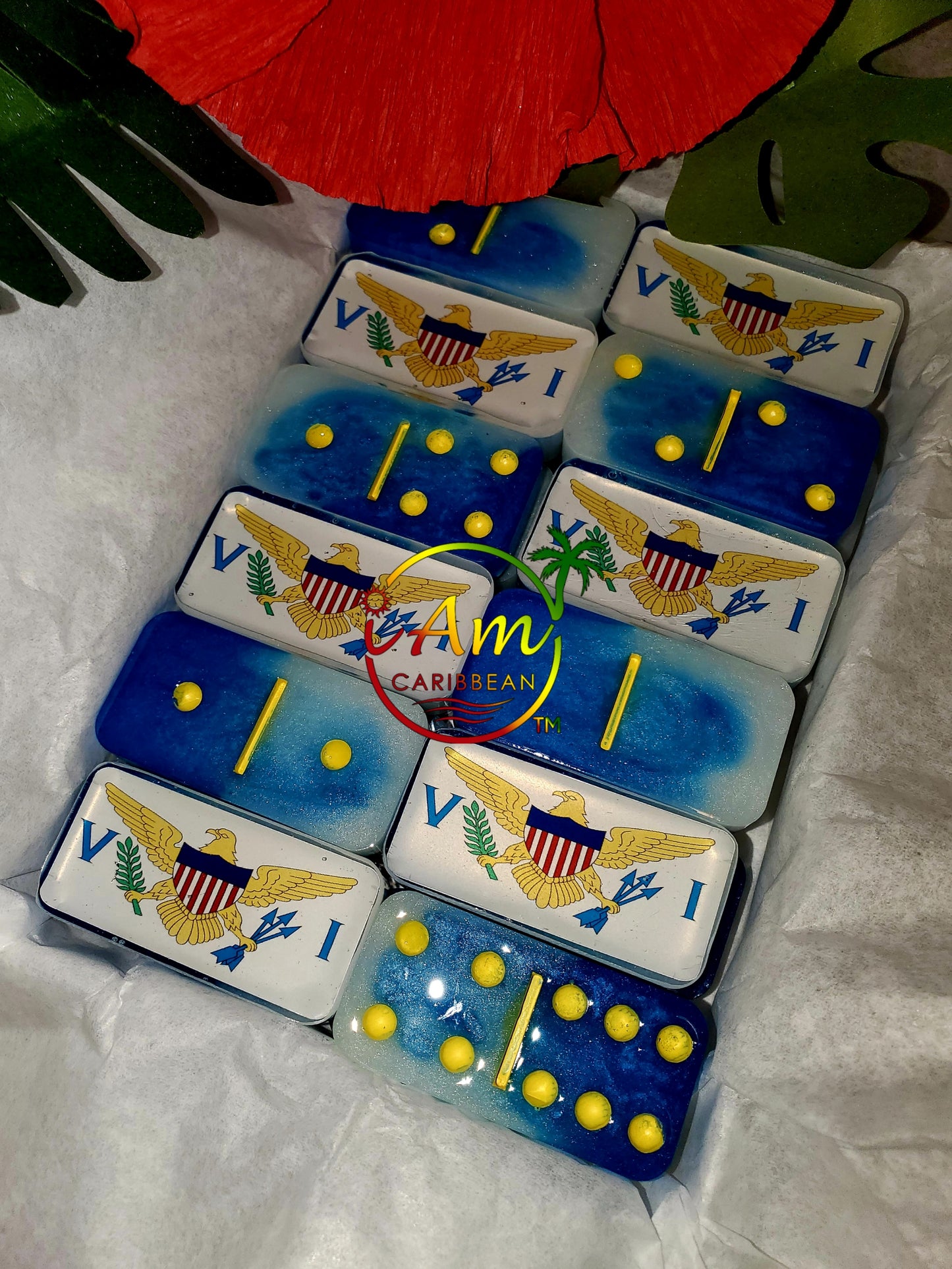 Professional Dominoes (2) - Rep Yo Caribbean Flag