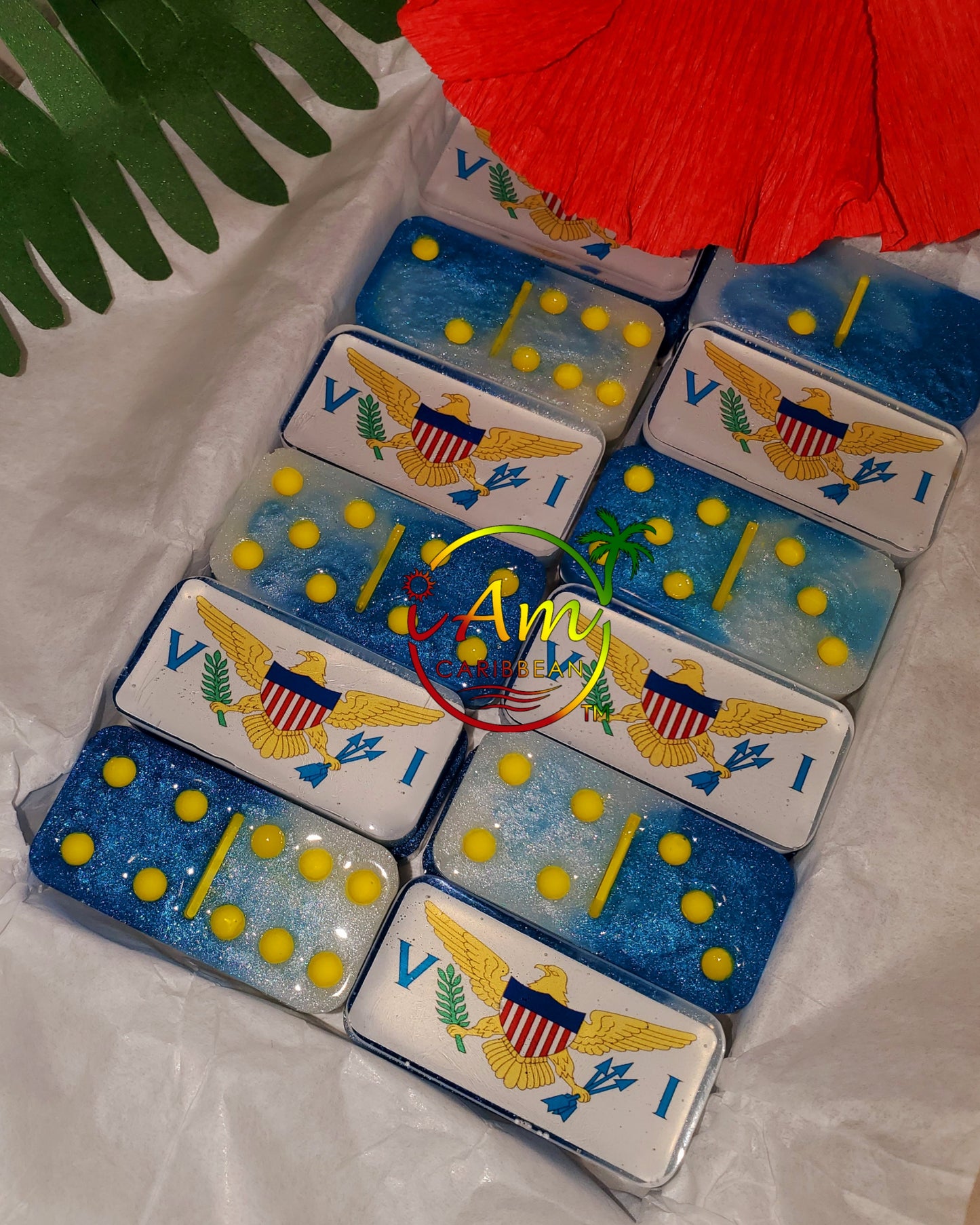 Professional Dominoes (2) - Rep Yo Caribbean Flag