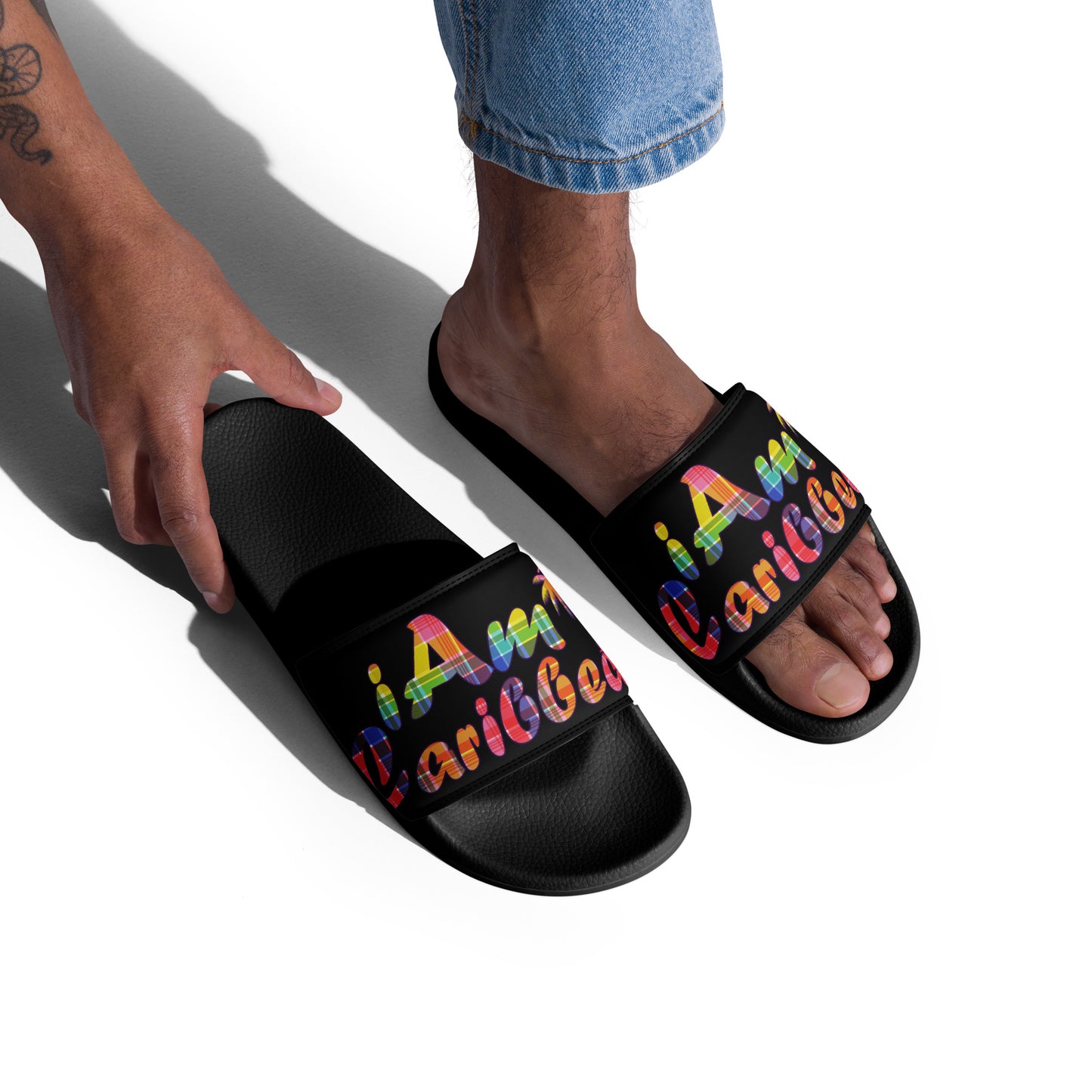 VI Madras Men’s slides - Black