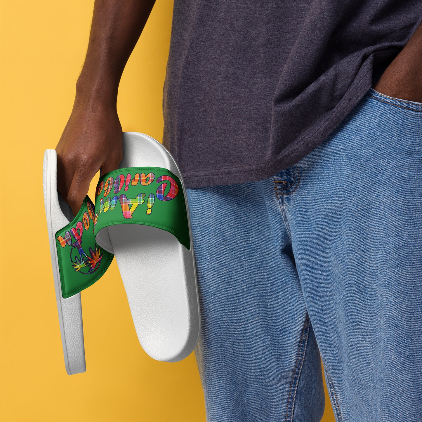 VI Madras Men’s slides - Green