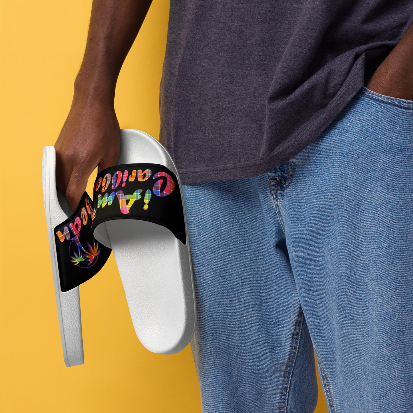 VI Madras Men’s slides - Black