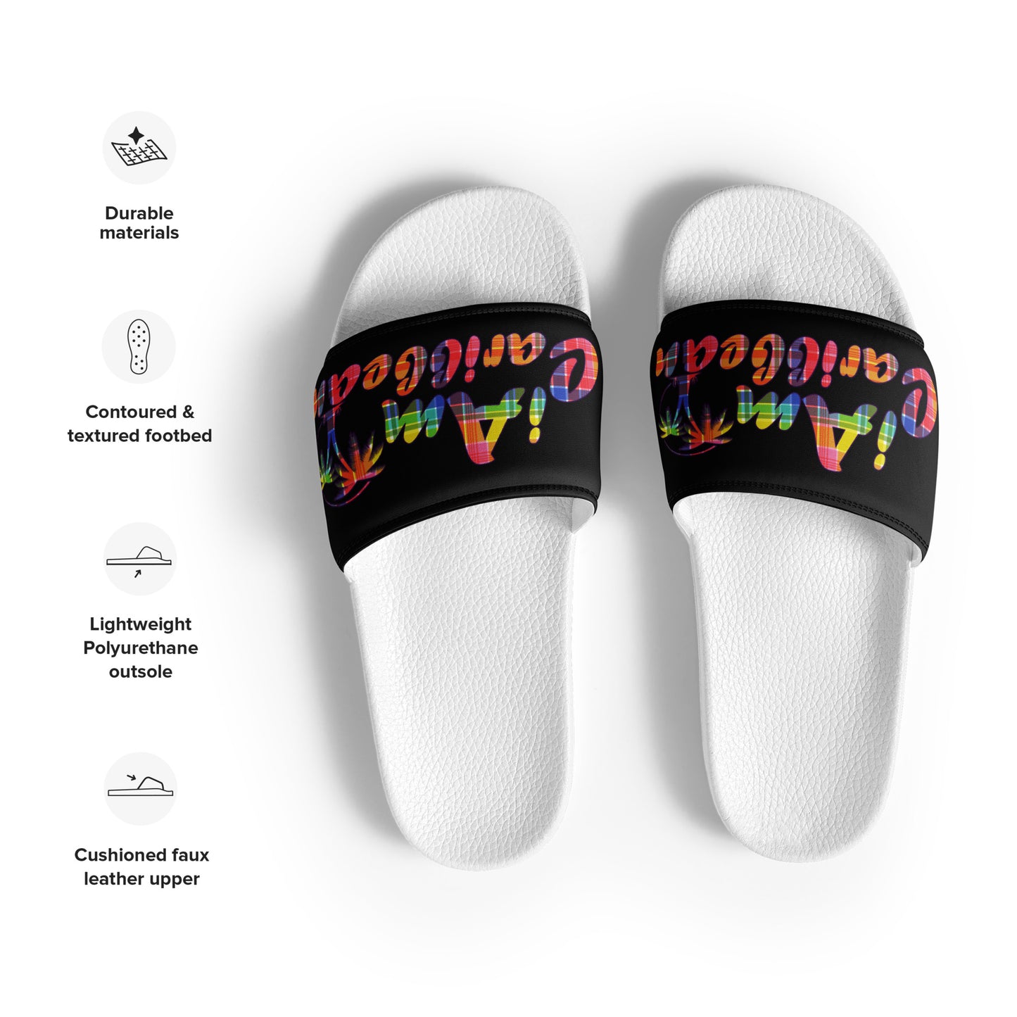 VI Madras Women's slides - Black